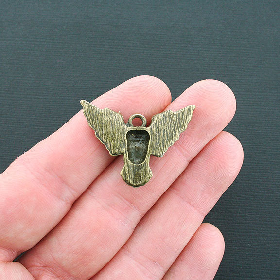 4 Skull with Wings Antique Bronze Tone - BC534