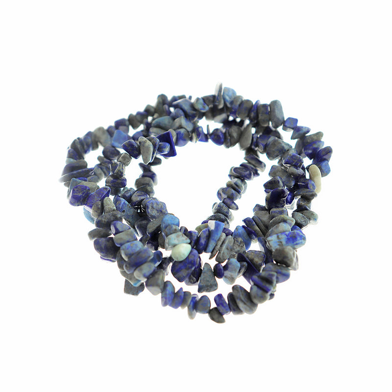 Chip Natural Lapis Lazuli Perles 3-16mm - Bleu Marine - 1 Rang 225 Perles - BD1956