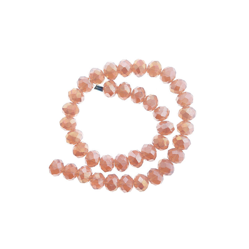 Round Faceted Glass Beads Misty Rose 8 MM