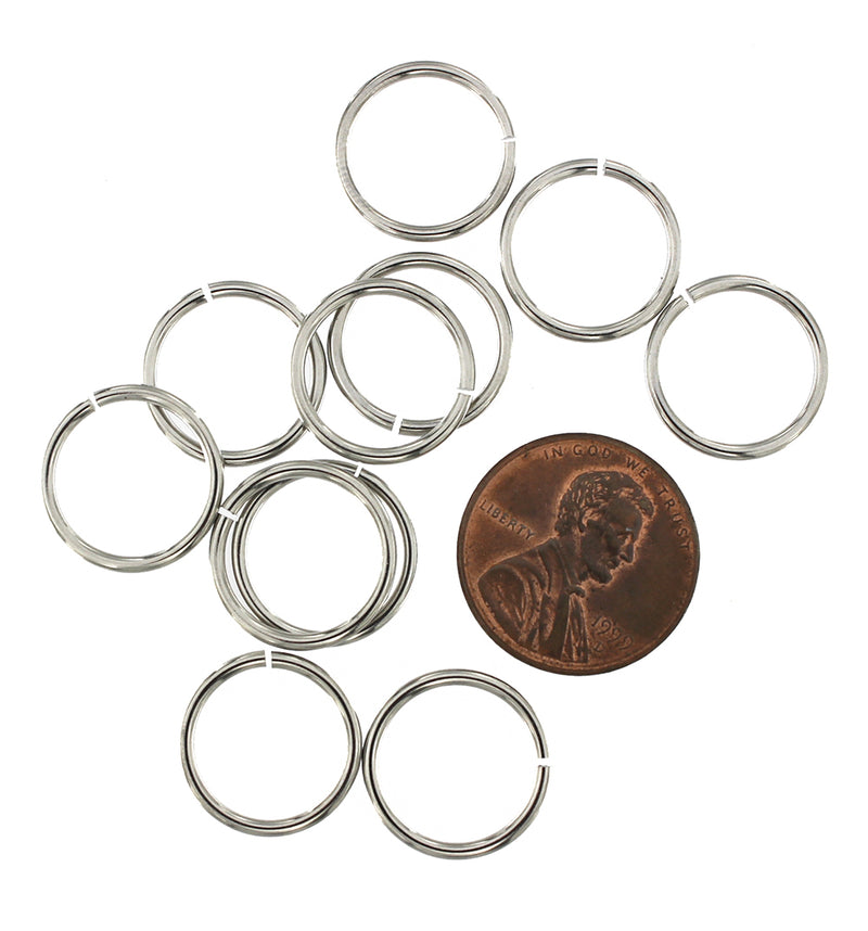 Anneaux en acier inoxydable 15 mm - Calibre 15 ouvert - 50 anneaux - J149
