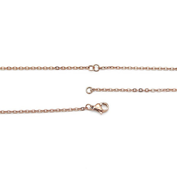 Rose Gold Stainless Steel Cable Chain Necklace 22" - 1.5mm - 1 Necklace - N696