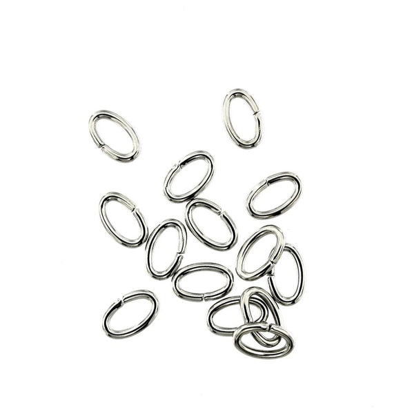 Stainless Steel Oval Jump Rings 8mm x 5mm x 1.2mm - Open 16 Gauge - 200 Rings - J187
