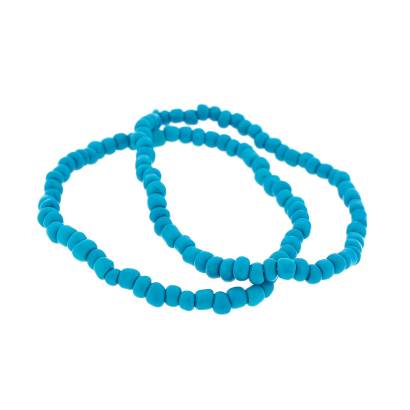 Bracelet Perles de Verre Graines - 65mm - Bleu Ciel - 1 Bracelet - BB090
