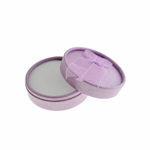 Purple Round Jewelry Box - 84mm x 36mm - 2 Pieces - TL271