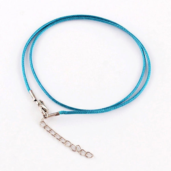 Turquoise Wax Cord Necklaces 18.7" - 2mm - 5 Necklaces - N229