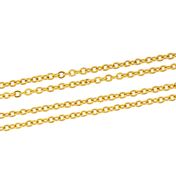 BULK Gold Tone Stainless Steel Cable Chain 3.25Ft - 1.2mm - FD389