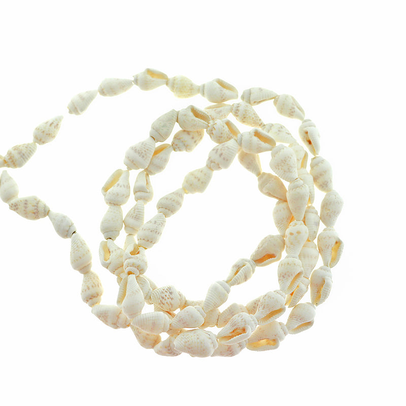 Conch Natural Shell Beads 11mm x 7mm - Ivory - 1 Strand 160 Beads - BD2404