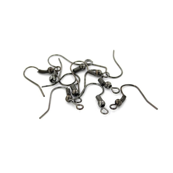Gunmetal Tone Earrings - French Style Hooks - 18mm x 19mm - 200 Pieces 100 Pairs - Z943