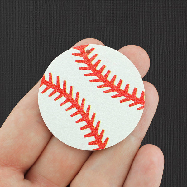 Imitation Leather Pendants - Baseball - 2 Pieces - LP012