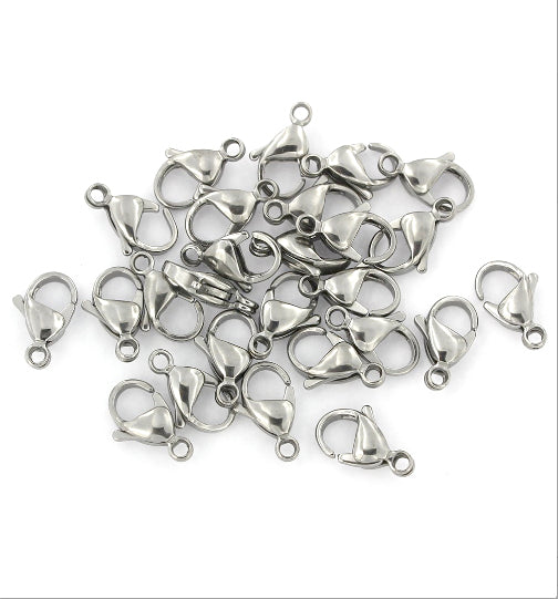 Stainless Steel Lobster Clasps 15mm x 8mm - 50 Clasps - FF232
