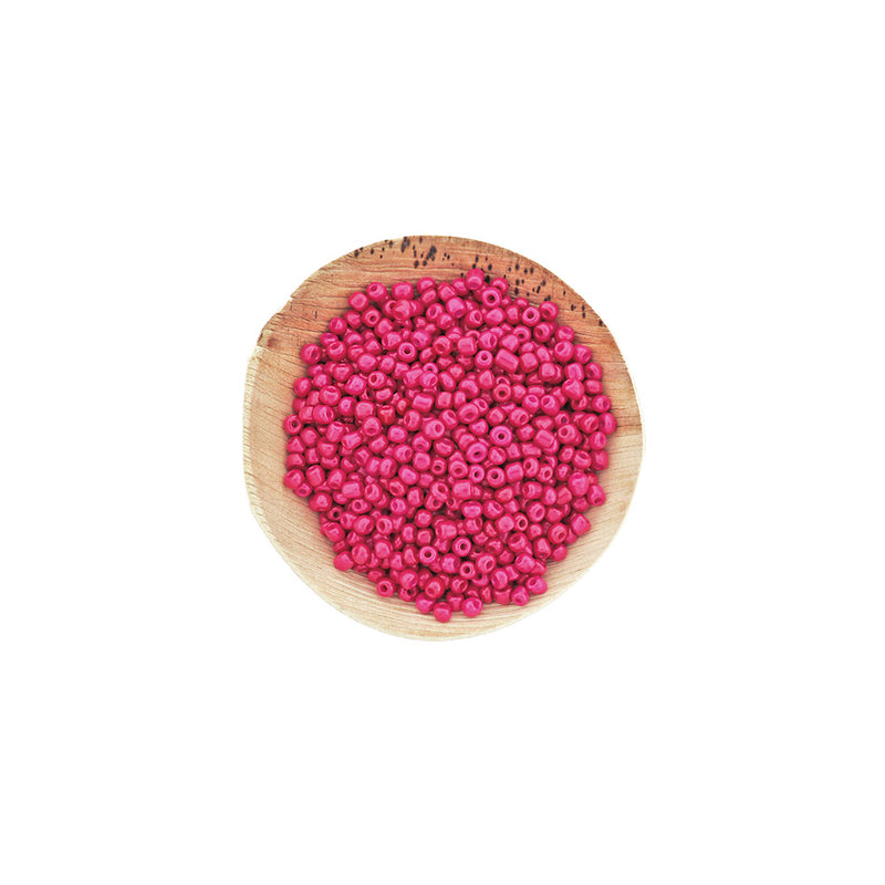 Seed Glass Beads 8/0 3mm - Neon Pink - 50g 1000 Beads - BD2243