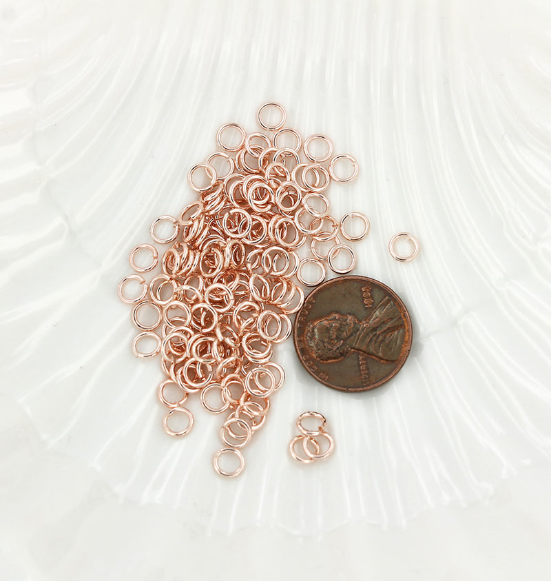 Rose Gold Tone Jump Rings 5m x 0.8mm - Open 20 Gauge - 300 Rings - J101