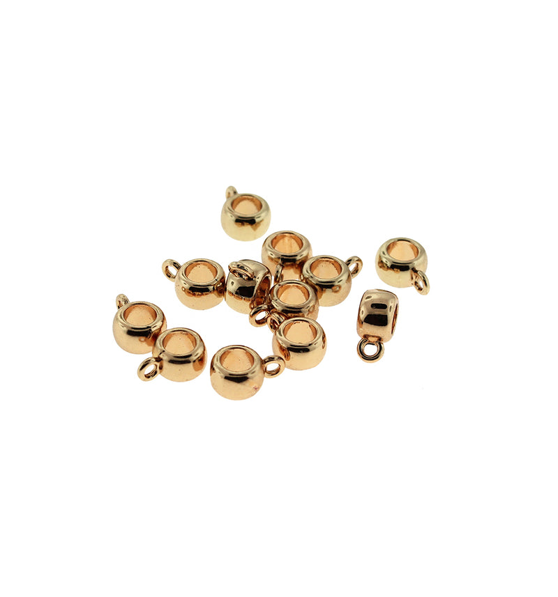 Bail Beads 5mm x 11mm - Gold Tone - 4 Beads - FD826
