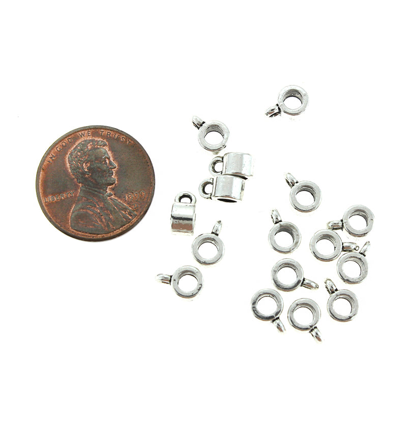 Perles de caution 8mm x 4mm - ton argent - 50 perles - FD827