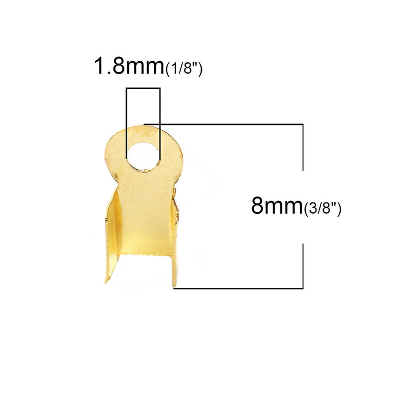 Embouts de cordon dorés - 8 mm x 4 mm - 500 pièces - FD505