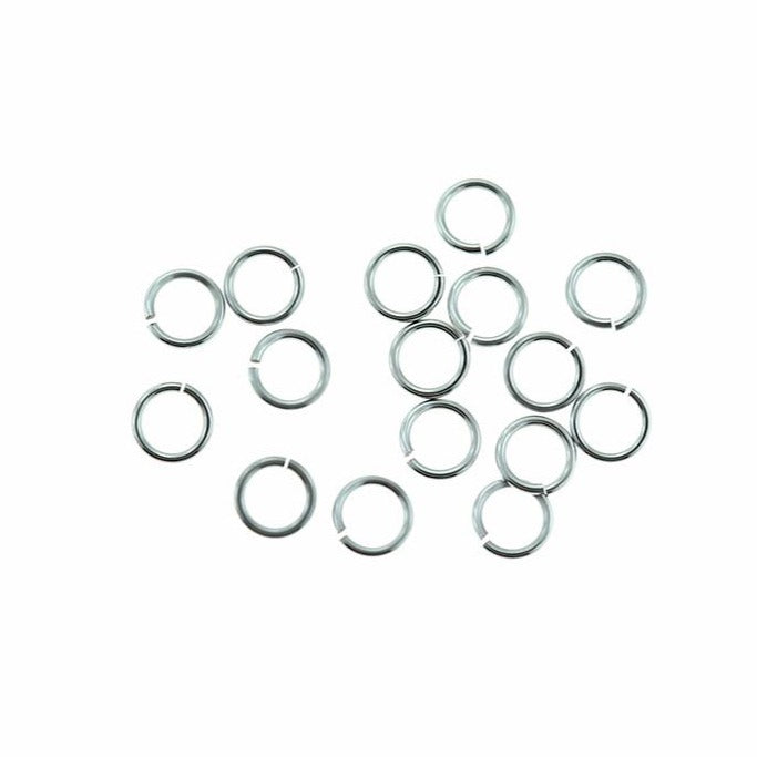 Silver Anodized Aluminum Jump Rings 7mm x 1mm - Open 18 Gauge - 50 Rings - J256