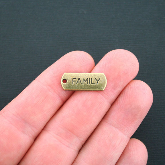 8 Family Antique Bronze Tone Charms - BC1210