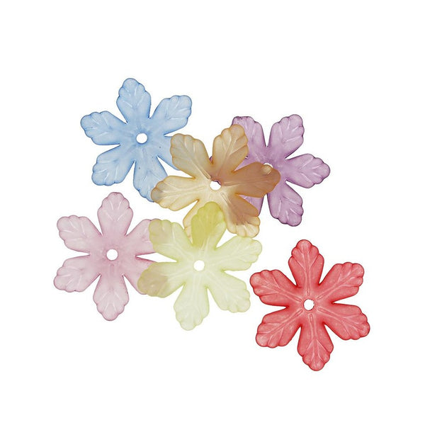Capuchons de perles de fleurs de couleurs assorties - 17 mm x 5 mm - 25 pièces - K208