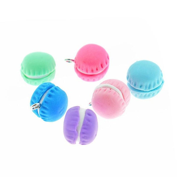 5 Assorted Macaron Polymer Clay Charms 3D - E013