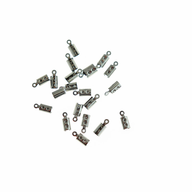 Embout de cordon en acier inoxydable - 10 mm x 3 mm - 10 pièces - FD757