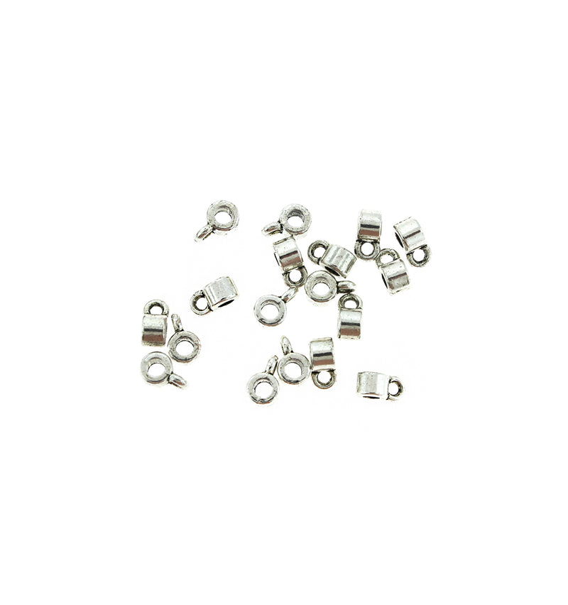 Bail Beads 6mm x 3mm - Silver Tone - 100 Beads - FD828