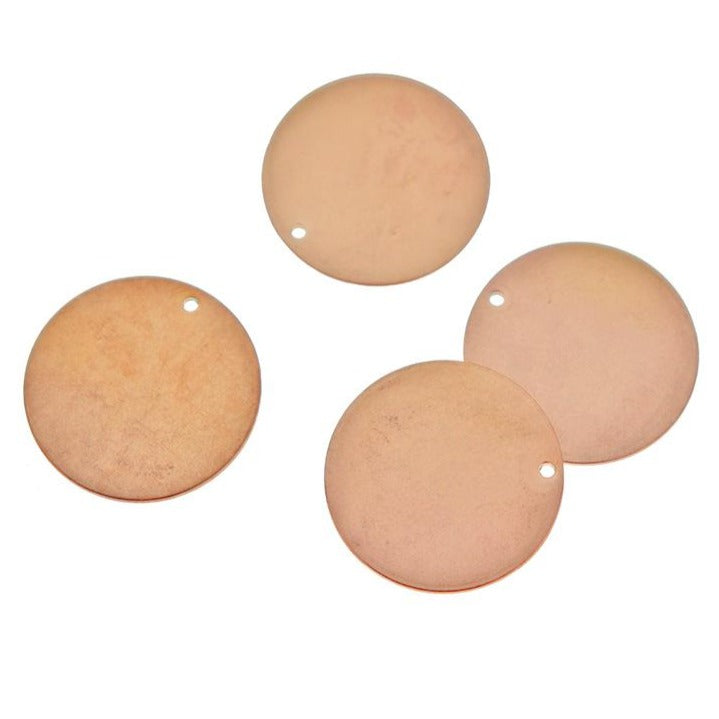 Circle Stamping Blanks - Rose Gold Tone Stainless Steel - 25mm x 1mm - 2 Tags - MT122