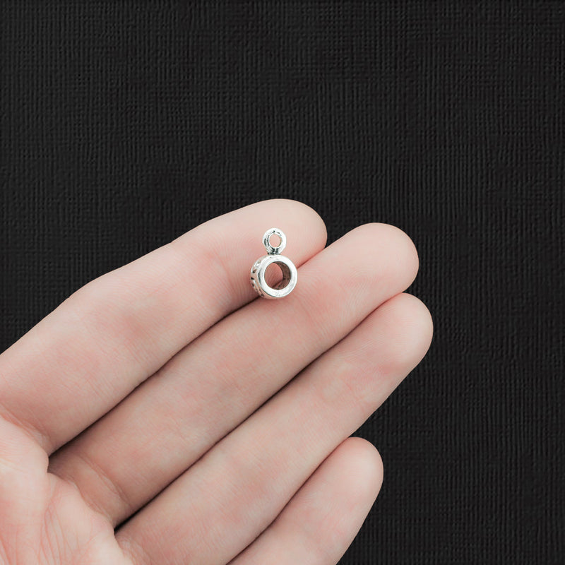 Perles de caution 12 mm x 8 mm - ton argent antique - 5 perles - SC2140