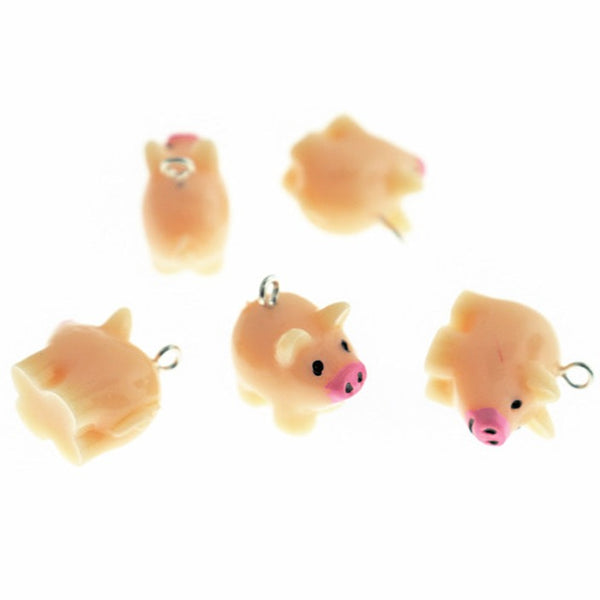 6 Pig Resin Charms 3D - K607