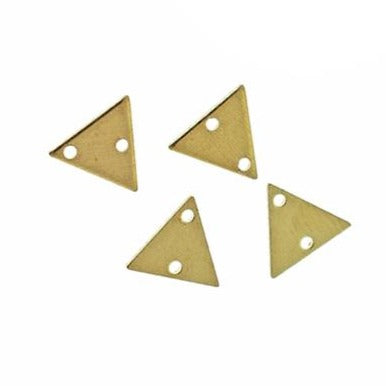 10 Triangle Connector Gold Tone Brass Charms - BR140
