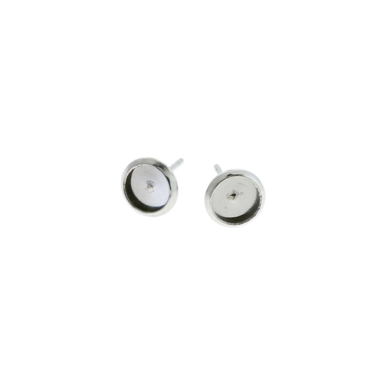 Stainless Steel Earrings - Stud Cabochon - 8mm x 12mm - 12 Pieces 6 Pairs - ER147