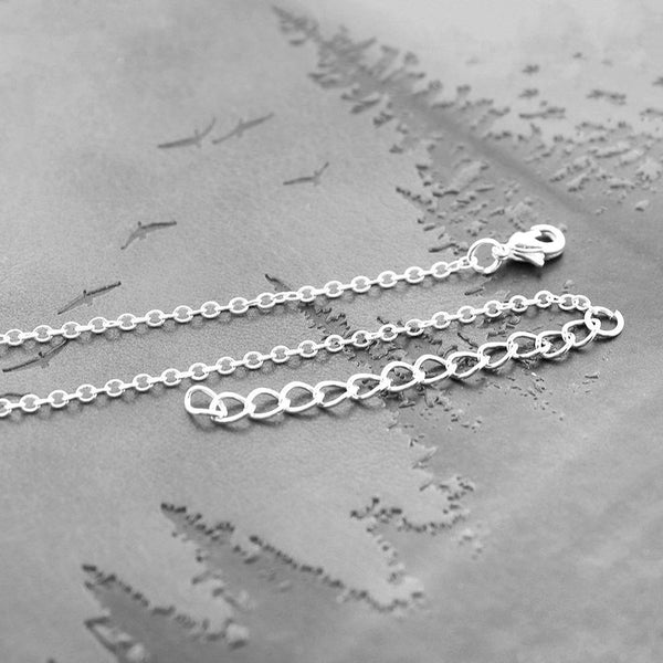 Silver Tone Rolo Chain Necklace 19" - 1mm - 1 Necklace - N557