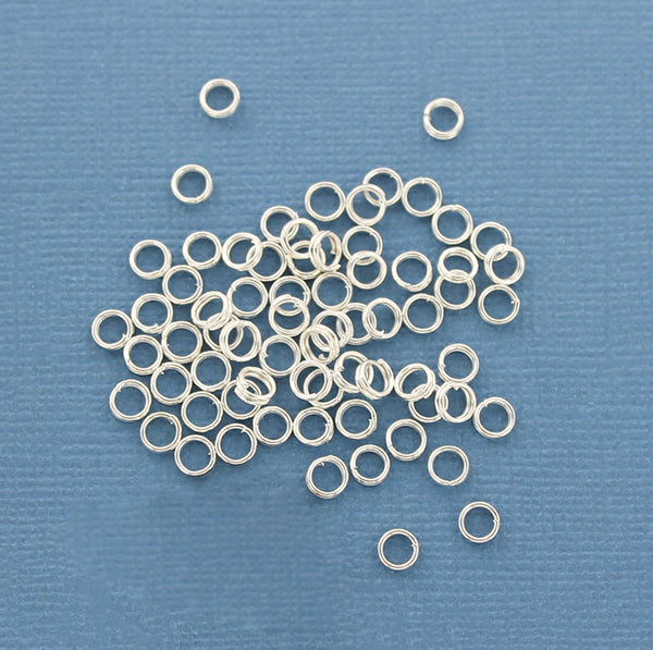 Silver Tone Split Rings 4mm x 0.6mm - Open 23 Gauge - 1000 Rings - J099