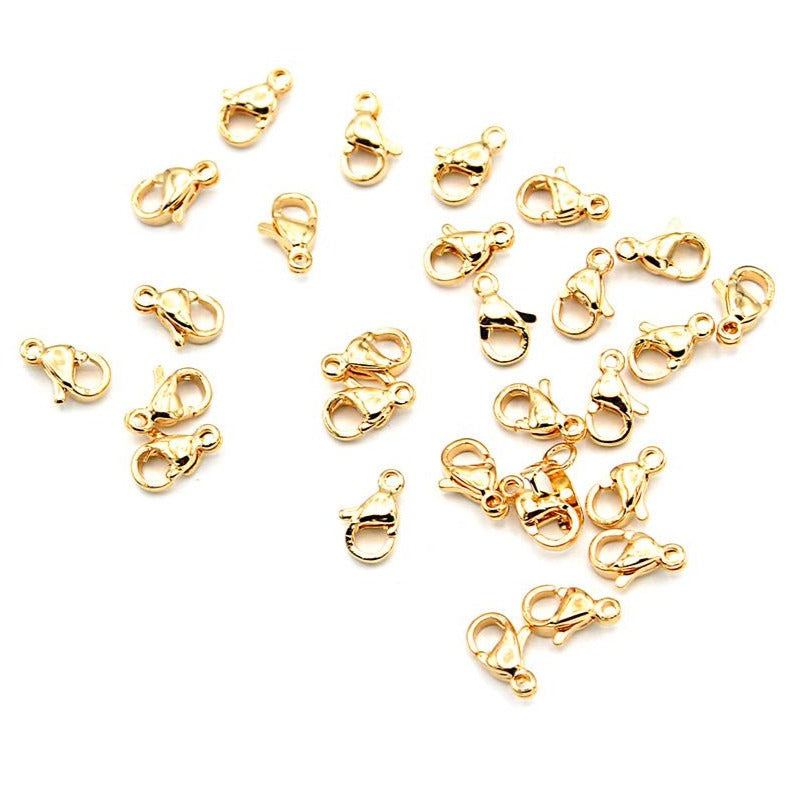 Gold Stainless Steel Lobster Clasps 10mm x 5mm - 10 Clasps - FF267