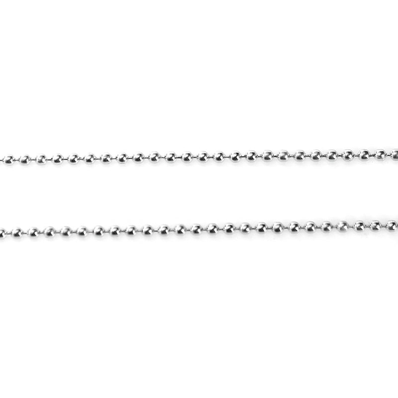 Collier chaîne boule ton argent 27" - 1,5 mm - 12 colliers - N043