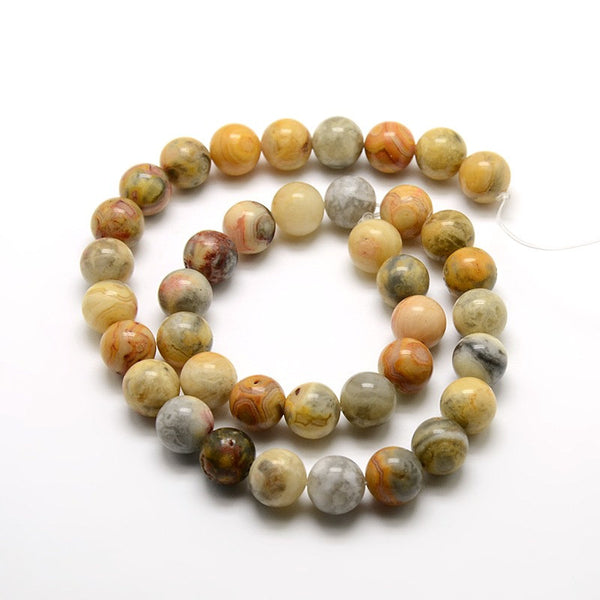Round Agate Beads 10mm - Earth Tones - 15 Beads - BD587