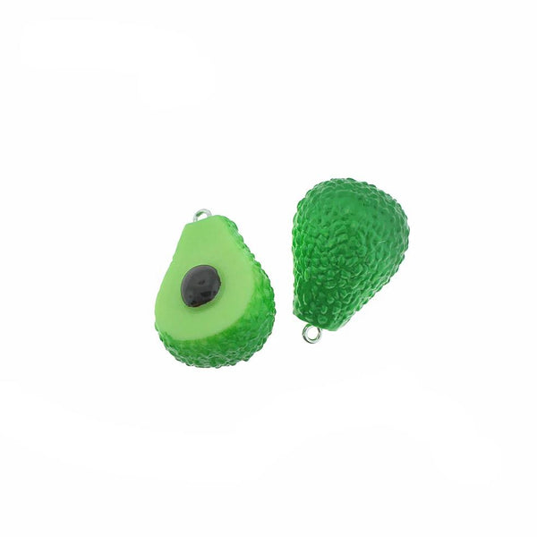 4 Avocado Acrylic Charms 3D - K328