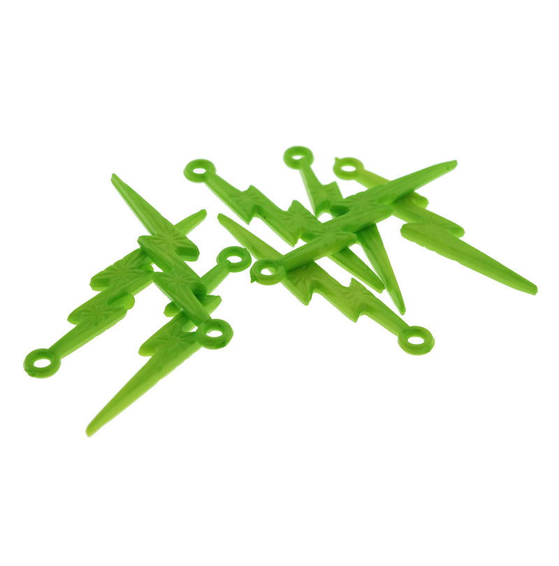 VENTE 20 breloques acryliques éclair vert 2 faces - K160