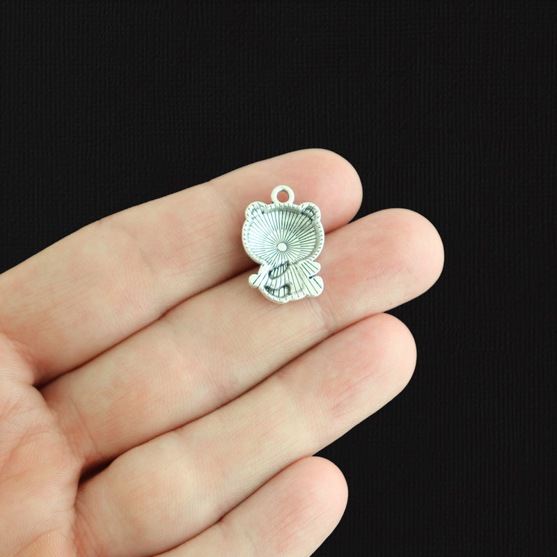 10 Panda Bear Antique Silver Tone Charms - SC1770