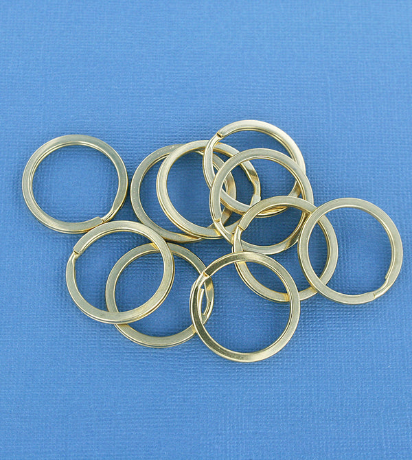 Gold Stainless Steel Key Rings - 28mm - 4 Pieces - Z469