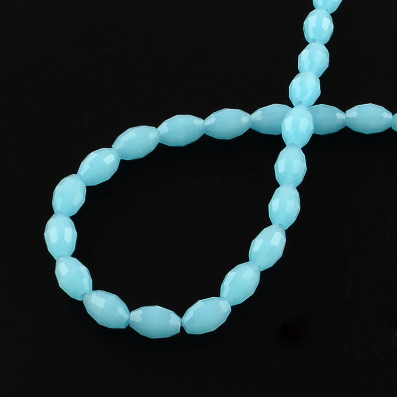 Faceted Glass Beads 6mm x 4mm - Turquoise - 1 Strand 72 Beads - BD1060