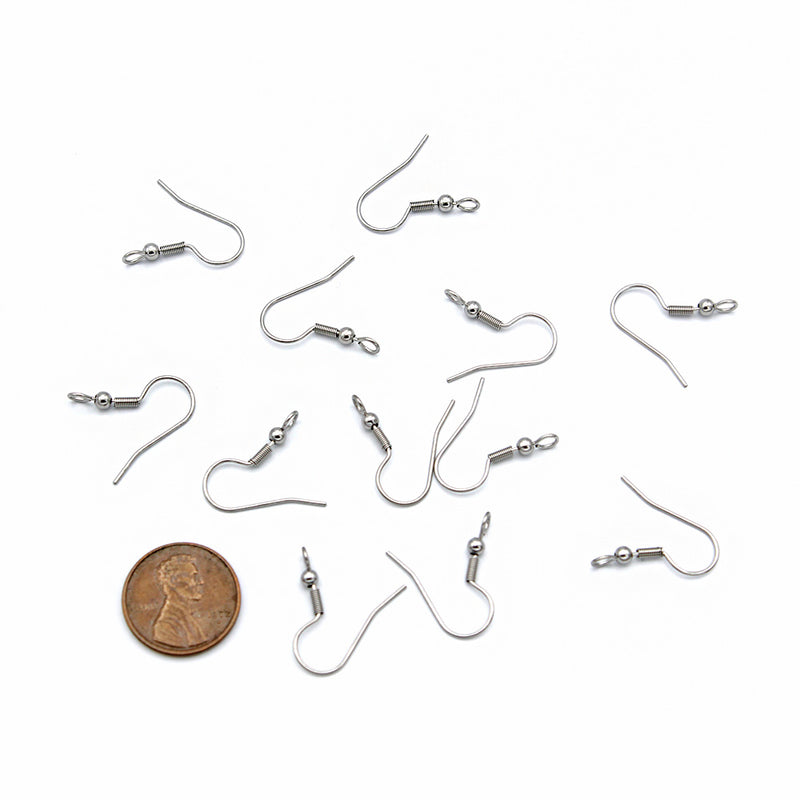 Boucles d'oreilles en acier inoxydable - Crochets de style français - 20 mm x 18 mm - 100 pièces 50 paires - FD991