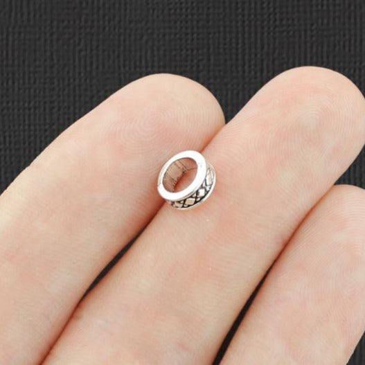 Spacer Beads 8mm x 3mm - Antique Silver Tone - 50 Beads - SC5873