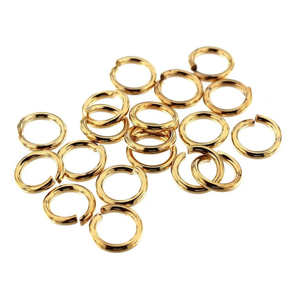 Gold Stainless Steel Jump Rings 9mm - Open 15 Gauge - 25 Rings - J152