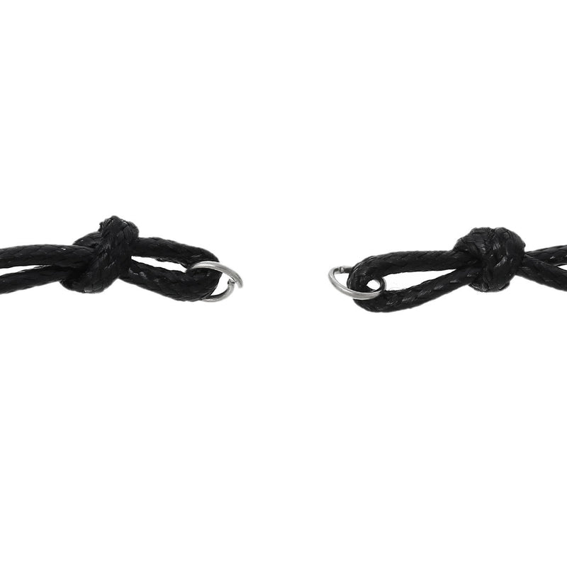 Bracelet Cordon Nylon Noir 5" Plus Rallonge - 3mm - 1 Bracelet - N087