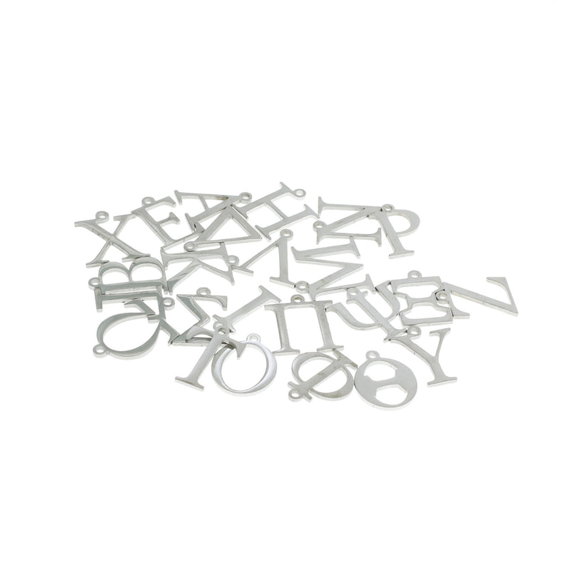 24 Greek Alphabet Letter Stainless Steel Charms - 1 Set - COL086