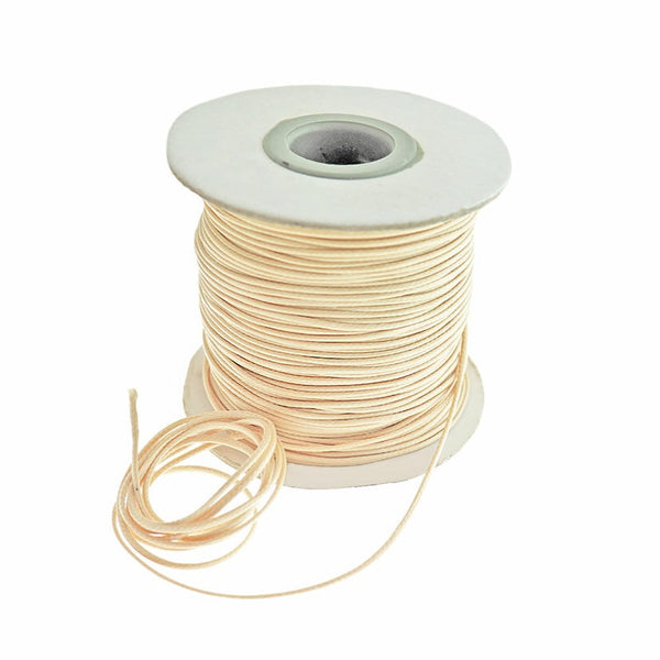 10 Yards Cordon Ciré Beige 1mm Haute Qualité - WC08