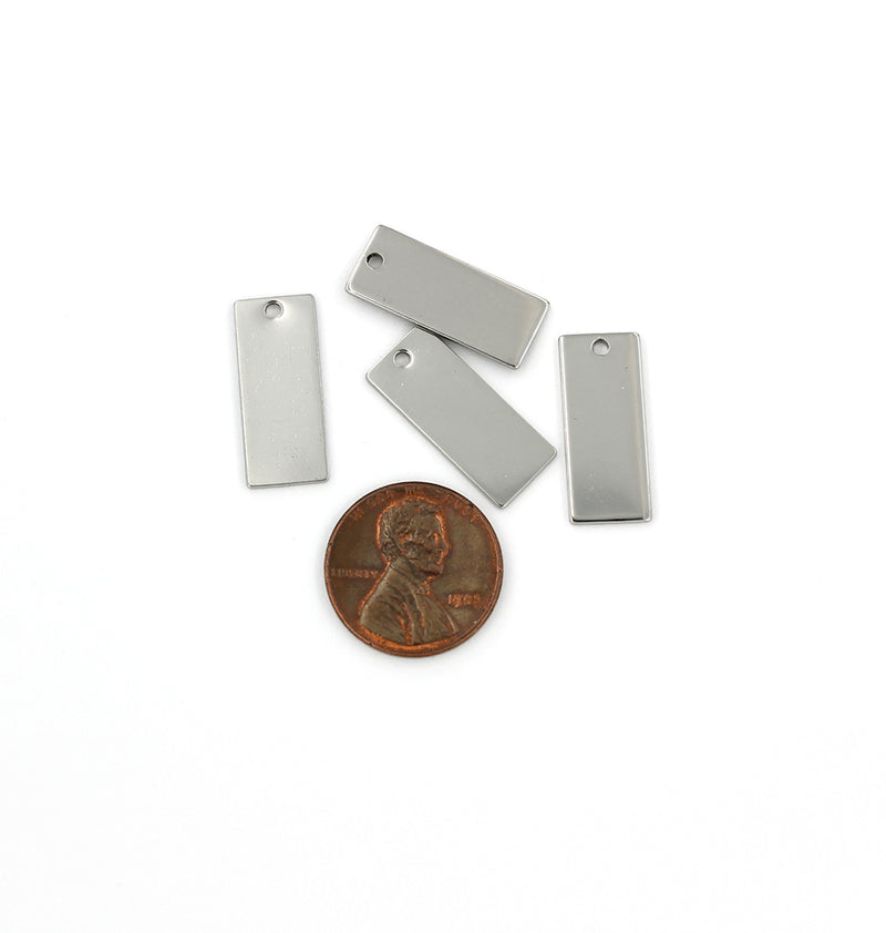 SALE Rectangle Stamping Blanks - Stainless Steel - 21mm x 9mm - 2 Tags - MT225