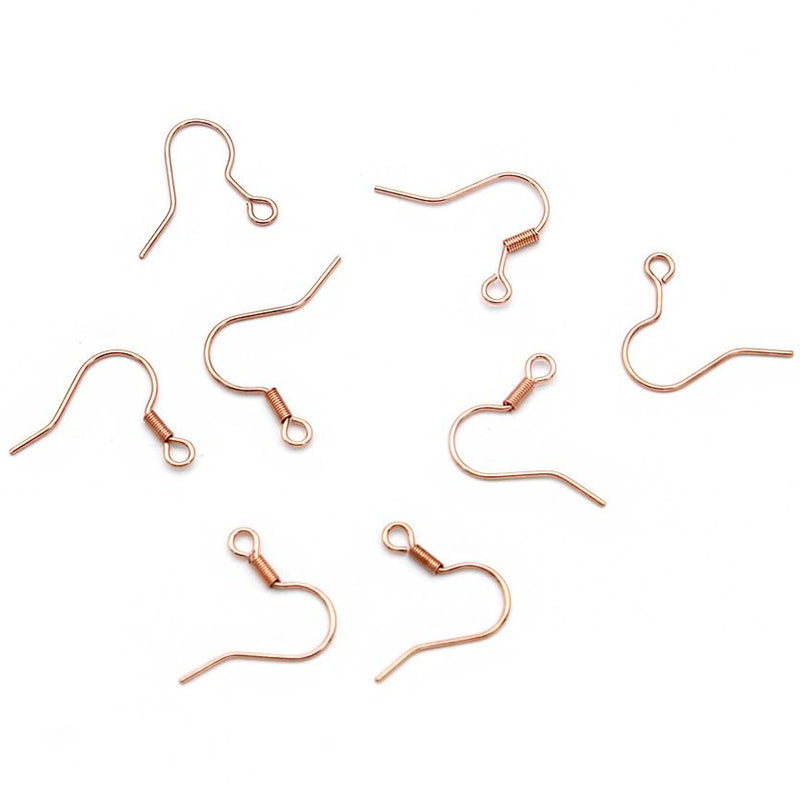 Rose Gold Stainless Steel Earrings - French Style Hooks - 20mm x 21mm - 50 Pieces 25 Pairs - FD969