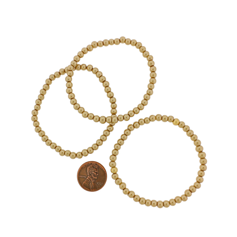 Round Acrylic Bead Bracelet - 48mm - Gold - 1 Bracelet - BB217