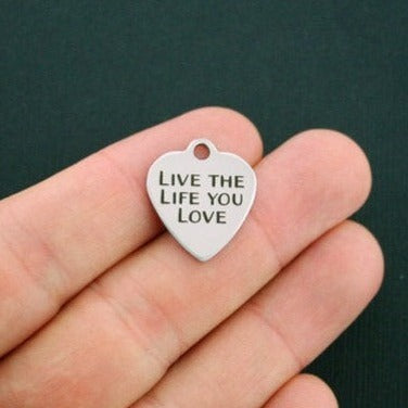 Life Stainless Steel Charms - Live The Life You Love - BFS011-0500